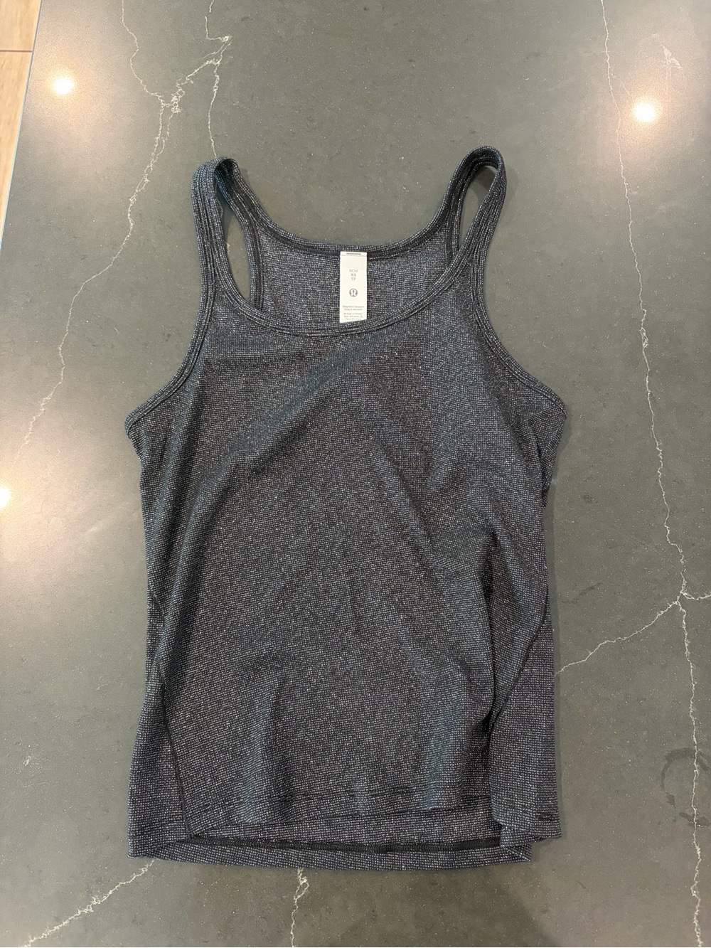 black sparkly lululemon tank size xs